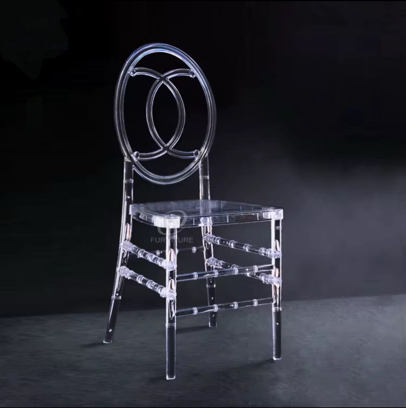 chaise napoléon rond transparente plexi