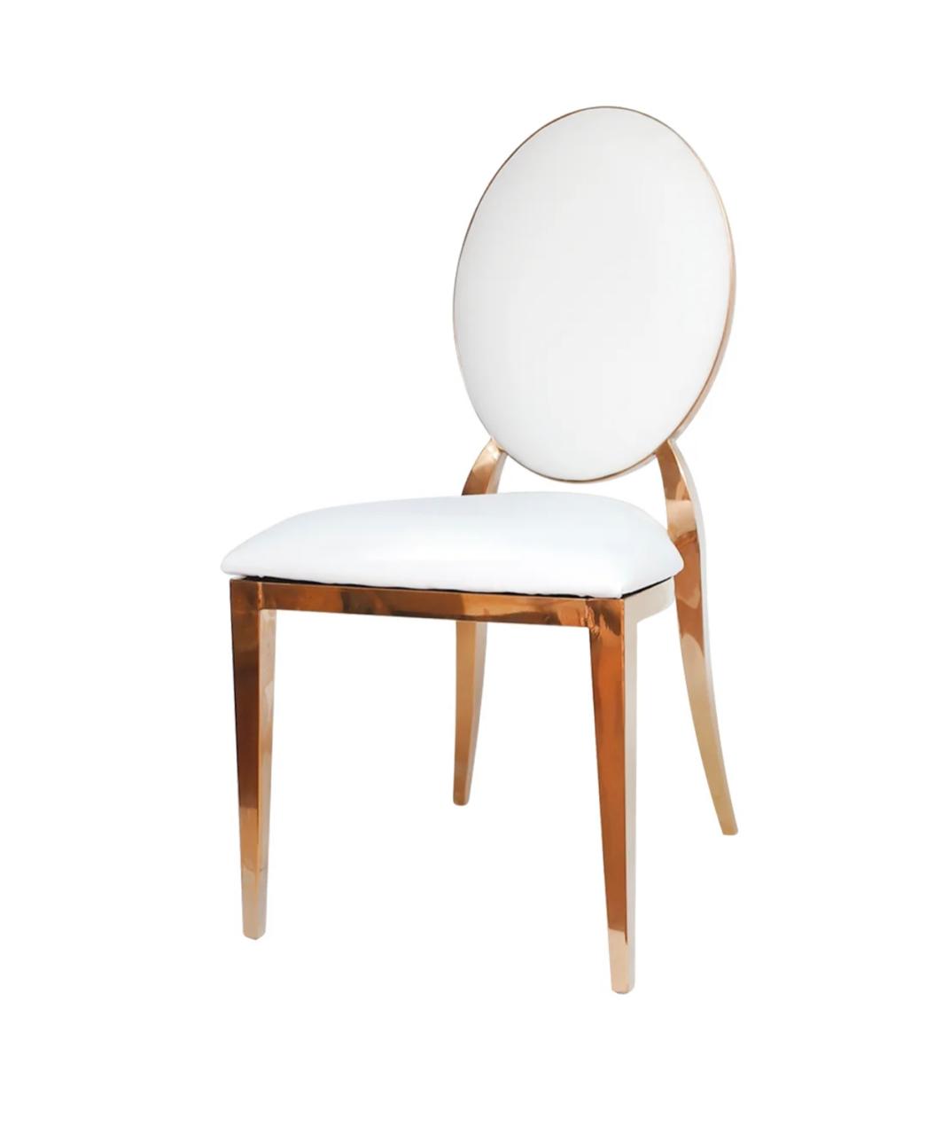 chaise médaillon doré