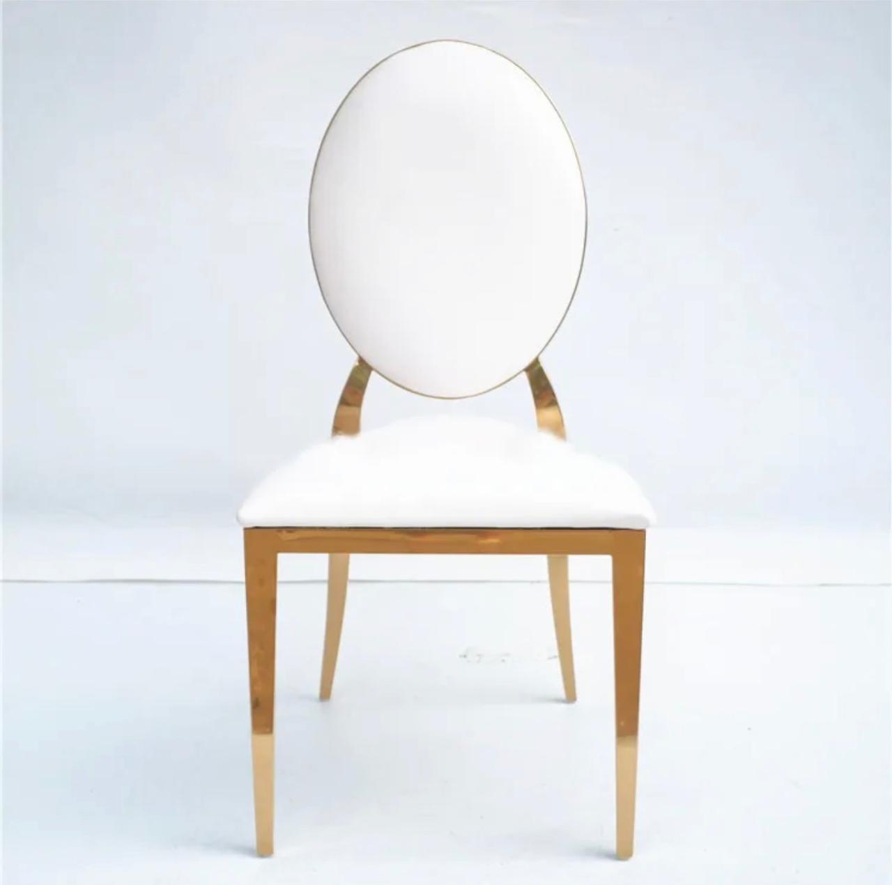 chaise médaillon doré