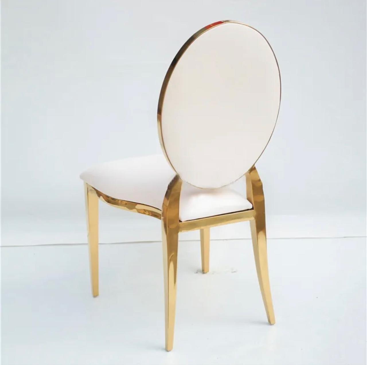 chaise médaillon doré